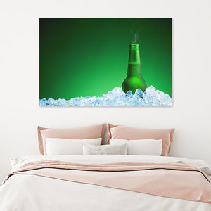 Cold Beer Between Ice Canvas Wall Art - Canvas Prints, Prints for Sale, Canvas Painting, Canvas On Sale