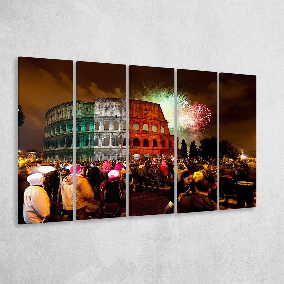 Colesseum Rome Italy, Stadium Canvas, Sport Art, Gift for him, Multi Panels B, Canvas Prints Wall Art Decor