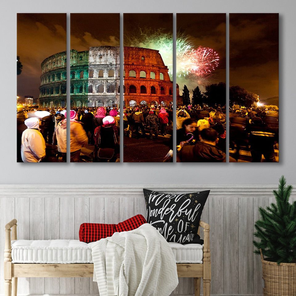 Colesseum Rome Italy, Stadium Canvas, Sport Art, Gift for him, Multi Panels B, Canvas Prints Wall Art Decor