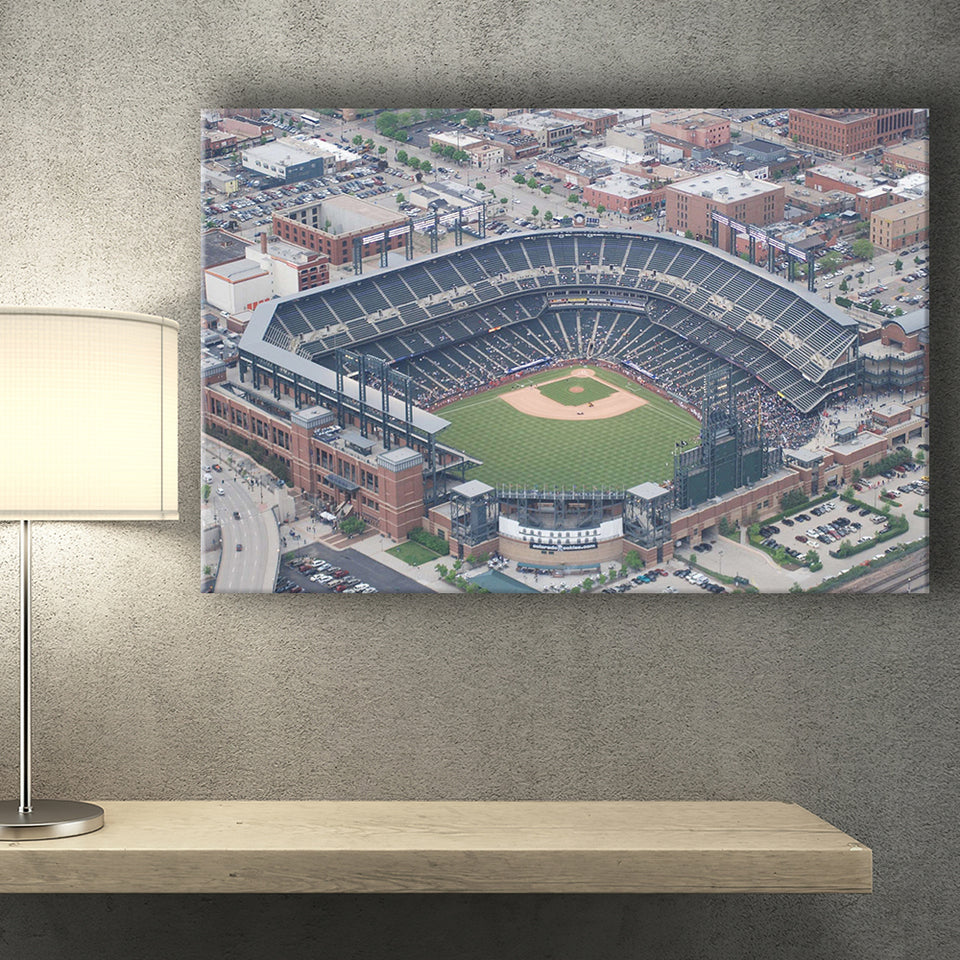 Colorado Rockies Stadium Canvas Prints Coors Field Wall Art Aerial V1,Sport Stadium Art Prints, Fan Gift, Wall Decor