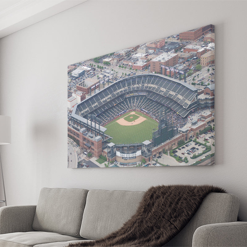 Colorado Rockies Stadium Canvas Prints Coors Field Wall Art Aerial V1,Sport Stadium Art Prints, Fan Gift, Wall Decor