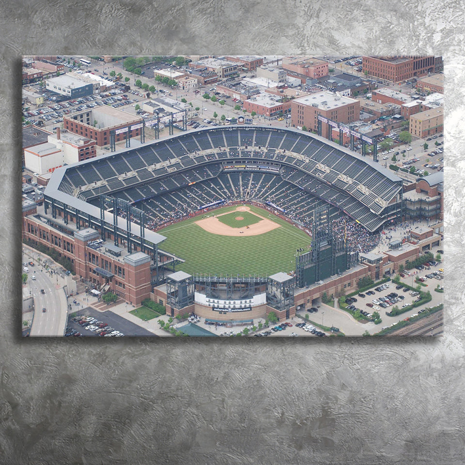 Colorado Rockies Stadium Canvas Prints Coors Field Wall Art Aerial V1,Sport Stadium Art Prints, Fan Gift, Wall Decor