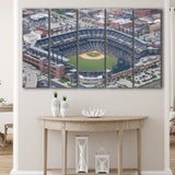 Colorado Rockies Stadium Canvas Prints Coors Field Wall Art Aerial V1,Multi Panels B,Sport Stadium Art Prints, Fan Gift