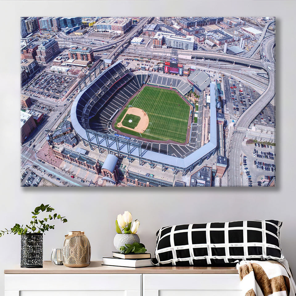Colorado Rockies Stadium Canvas Prints Coors Field Wall Art Aerial,Sport Stadium Art Prints, Fan Gift, Wall Decor