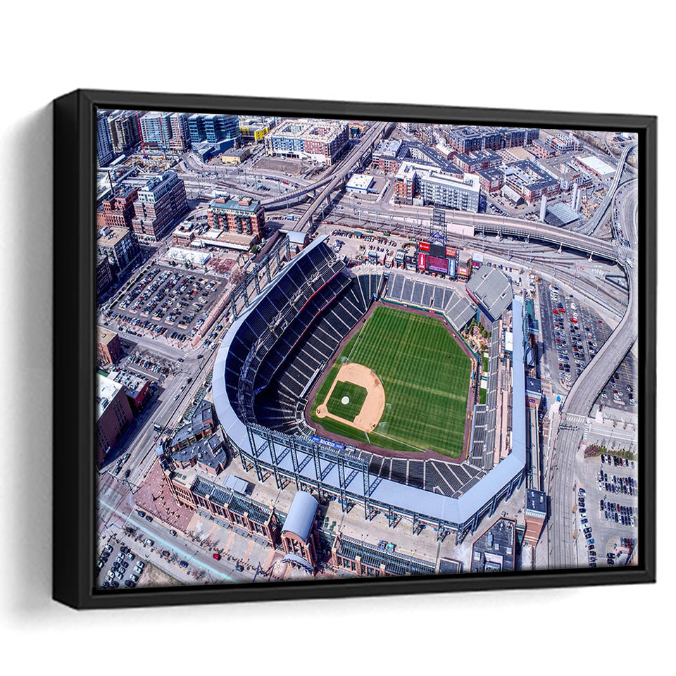 Colorado Rockies Stadium Framed Canvas Prints Coors Field Wall Art Aerial,Sport Stadium Art Prints, Fan Gift