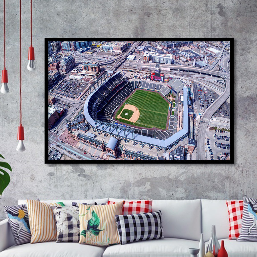 Colorado Rockies Stadium Art Prints Coors Field Wall Art Aerial,Sport Stadium Art Prints, Fan Gift, Wall Decor