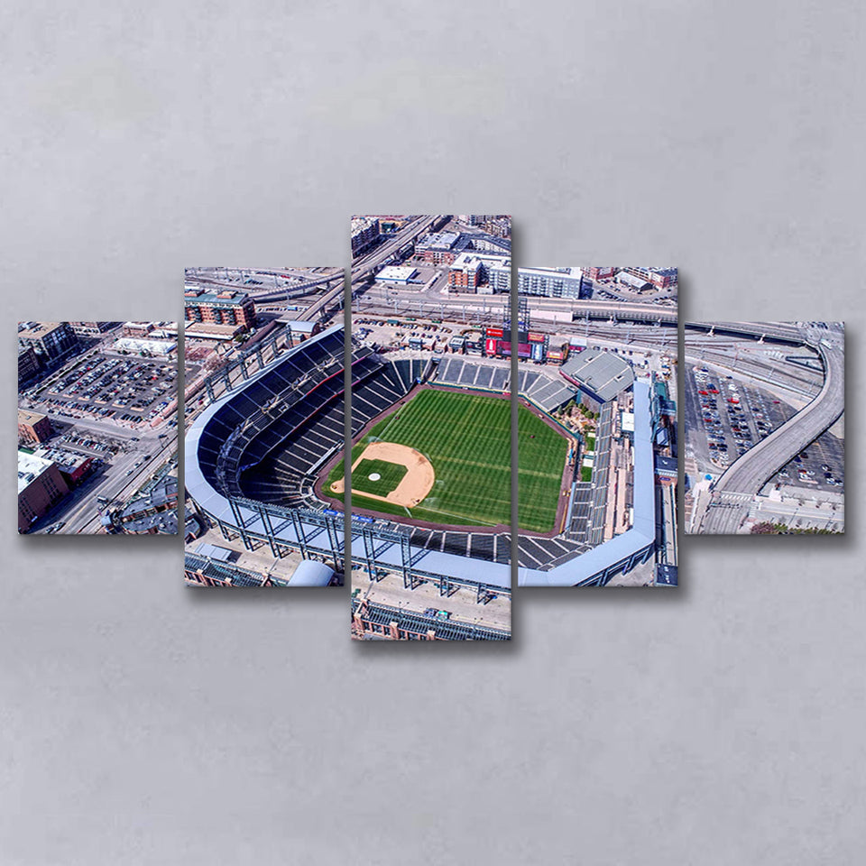 Colorado Rockies Stadium Canvas Prints Coors Field Wall Art Aerial,Multi Panels,Sport Stadium Art Prints, Fan Gift
