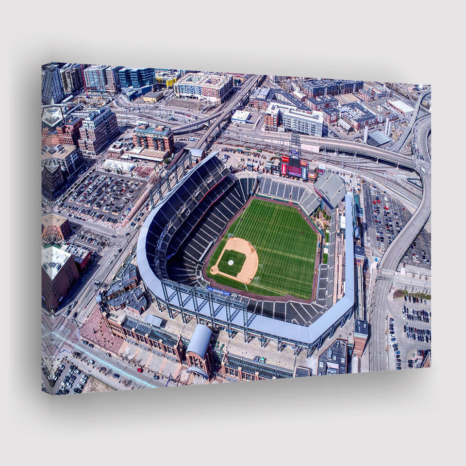 Colorado Rockies Stadium Canvas Prints Coors Field Wall Art Aerial,Sport Stadium Art Prints, Fan Gift, Wall Decor