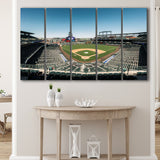 Colorado Rockies Stadium Canvas Prints Coors Field Wall Art Panoramic V1,Multi Panels B,Sport Stadium Art Prints, Fan Gift