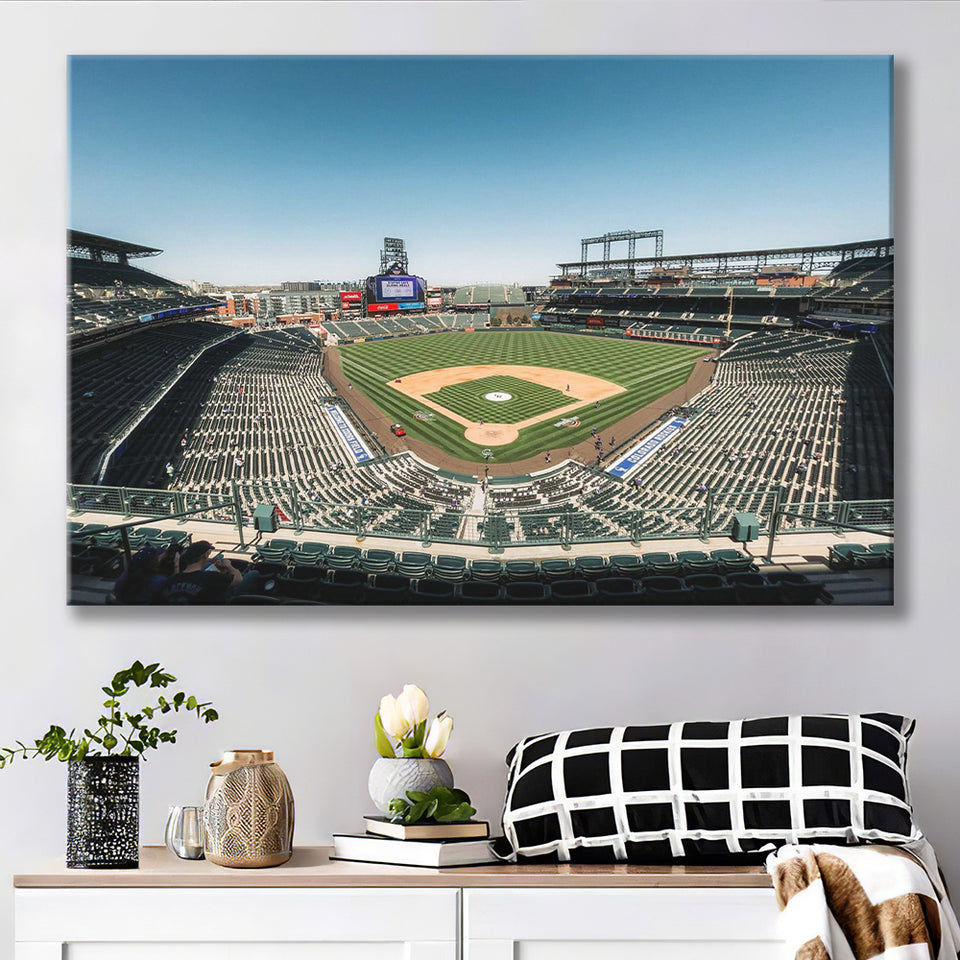 Colorado Rockies Stadium Canvas Prints Coors Field Wall Art Panoramic V1,Sport Stadium Art Prints, Fan Gift, Wall Decor