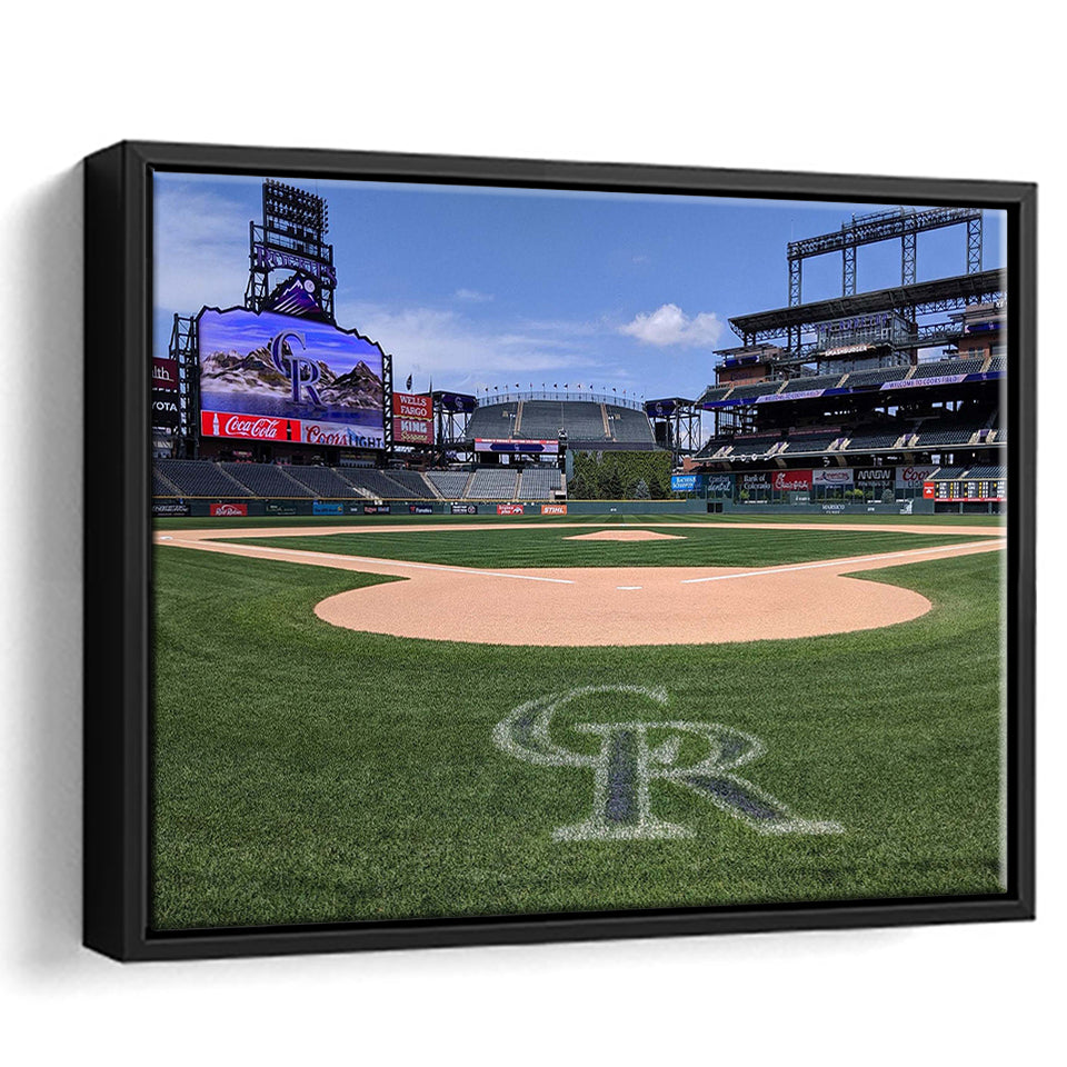 Colorado Rockies Stadium Wall Art Coors Field Stadium Framed Canvas Prints Baseball,Sport Stadium Art Prints, Fan Gift