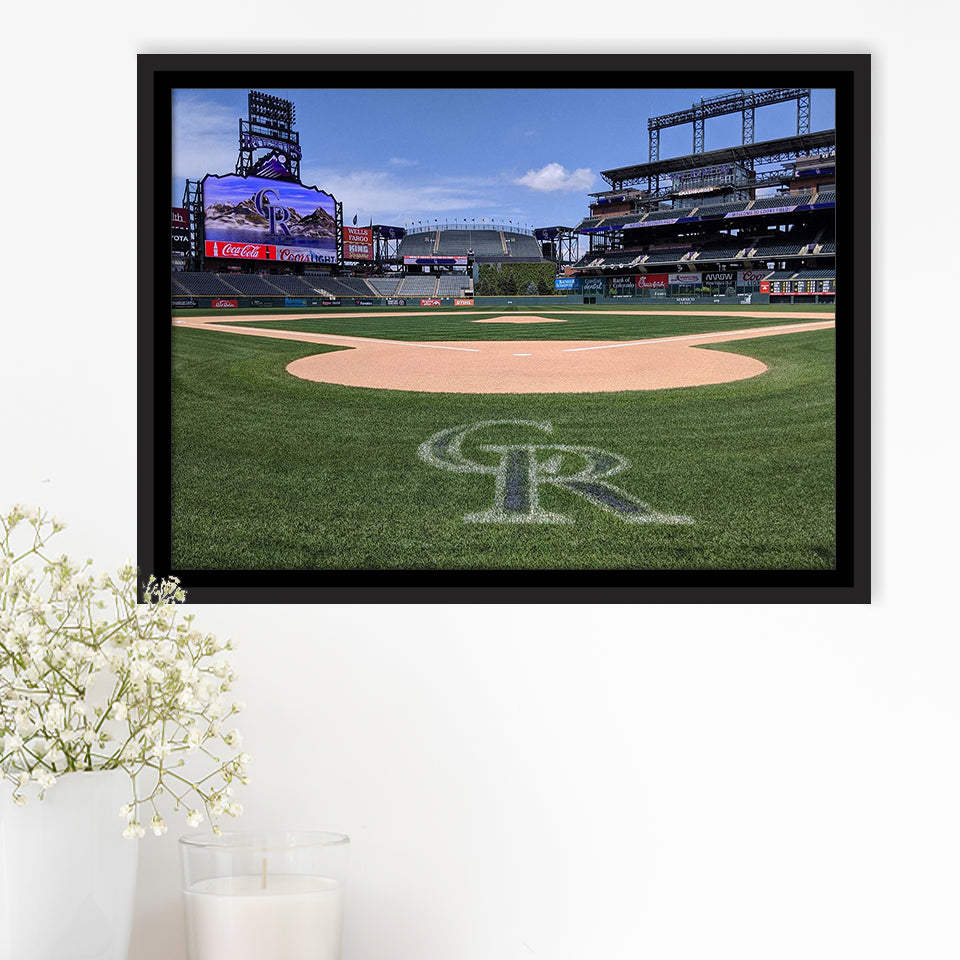 Colorado Rockies Stadium Wall Art Coors Field Stadium Framed Canvas Prints Baseball,Sport Stadium Art Prints, Fan Gift
