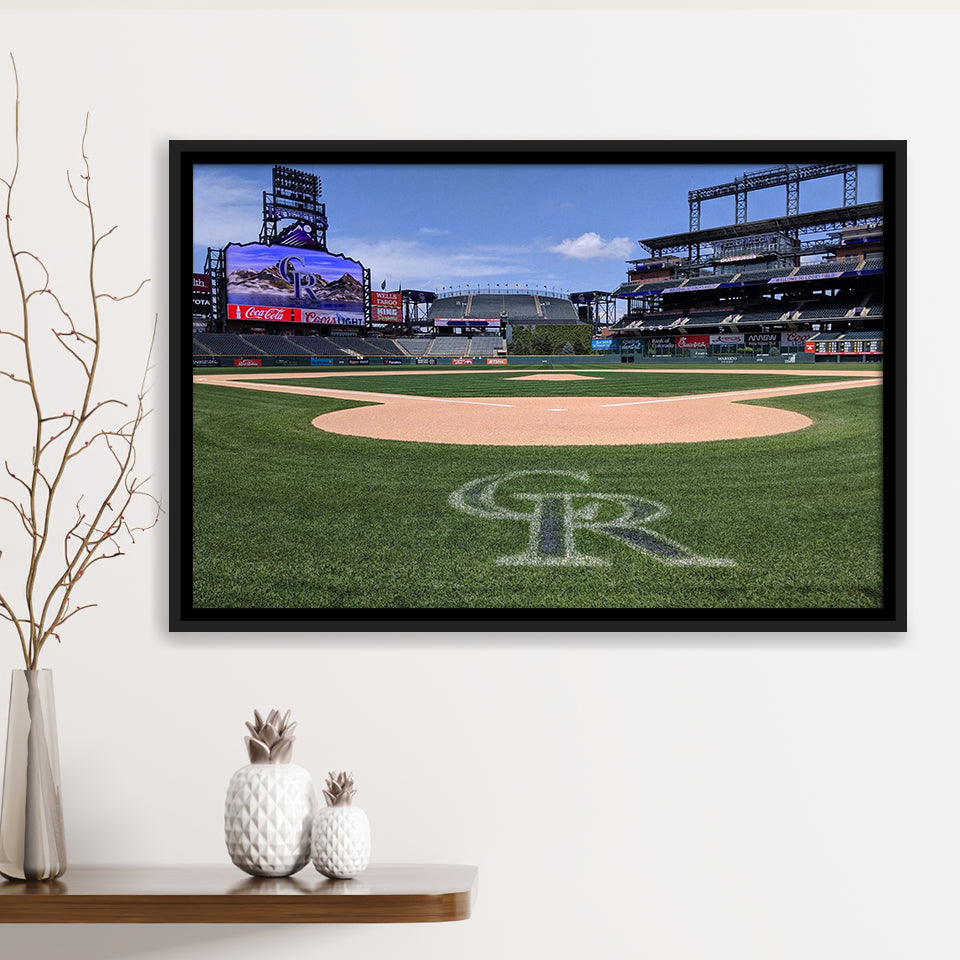 Colorado Rockies Stadium Wall Art Coors Field Stadium Framed Canvas Prints Baseball,Sport Stadium Art Prints, Fan Gift