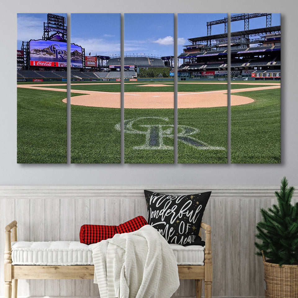 Colorado Rockies Stadium Canvas Prints Wall Art Coors Field Stadium Baseball,Multi Panels B,Sport Stadium Art Prints, Fan Gift