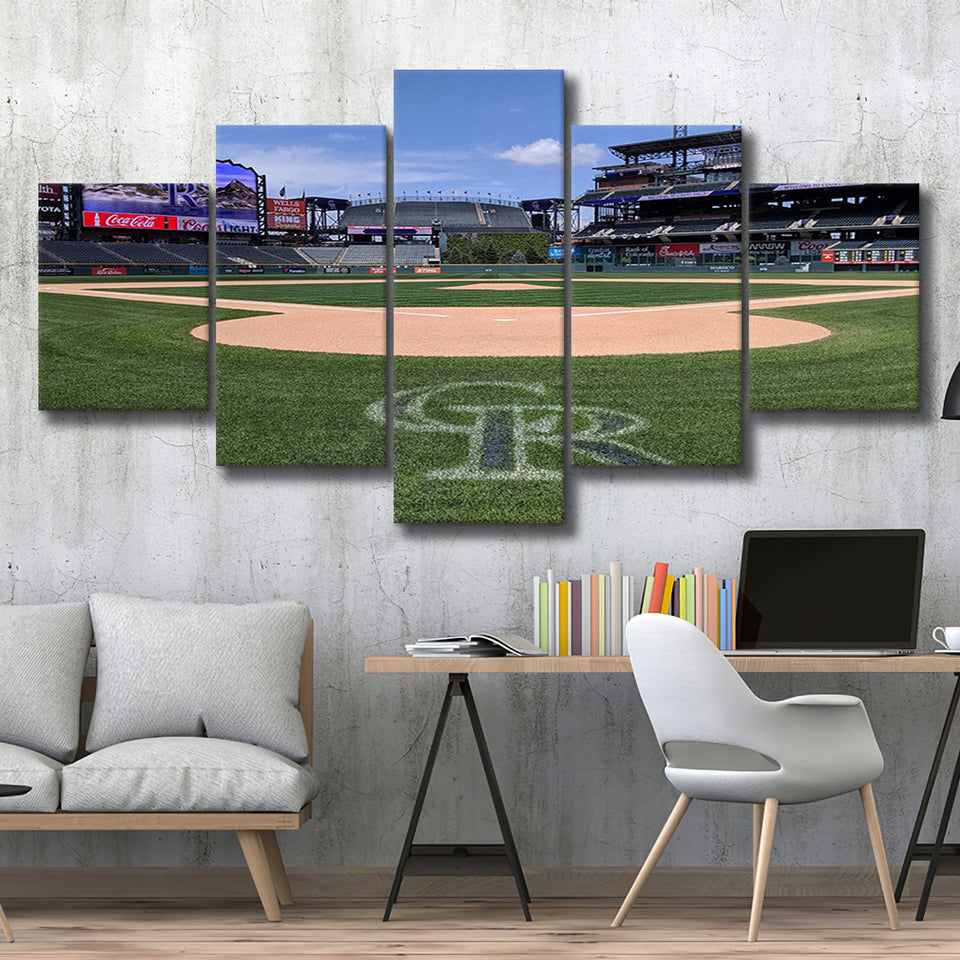 Colorado Rockies Stadium Canvas Prints Wall Art Coors Field Stadium Canvas Prints Baseball,Multi Panels,Sport Stadium Art Prints, Fan Gift
