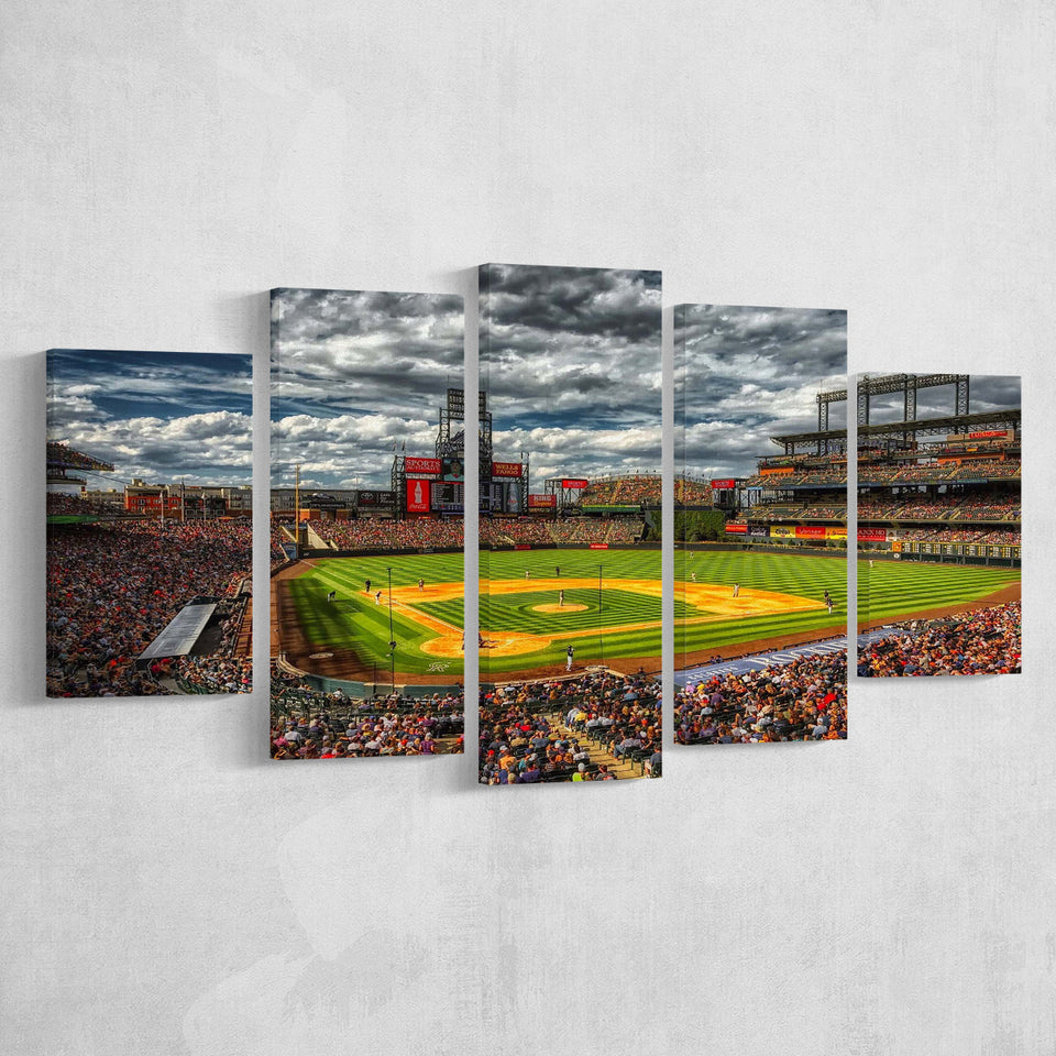 Colorado Rockies Stadium Canvas Prints Wall Art Coors Field Stadium,Multi Panels,Sport Stadium Art Prints, Fan Gift