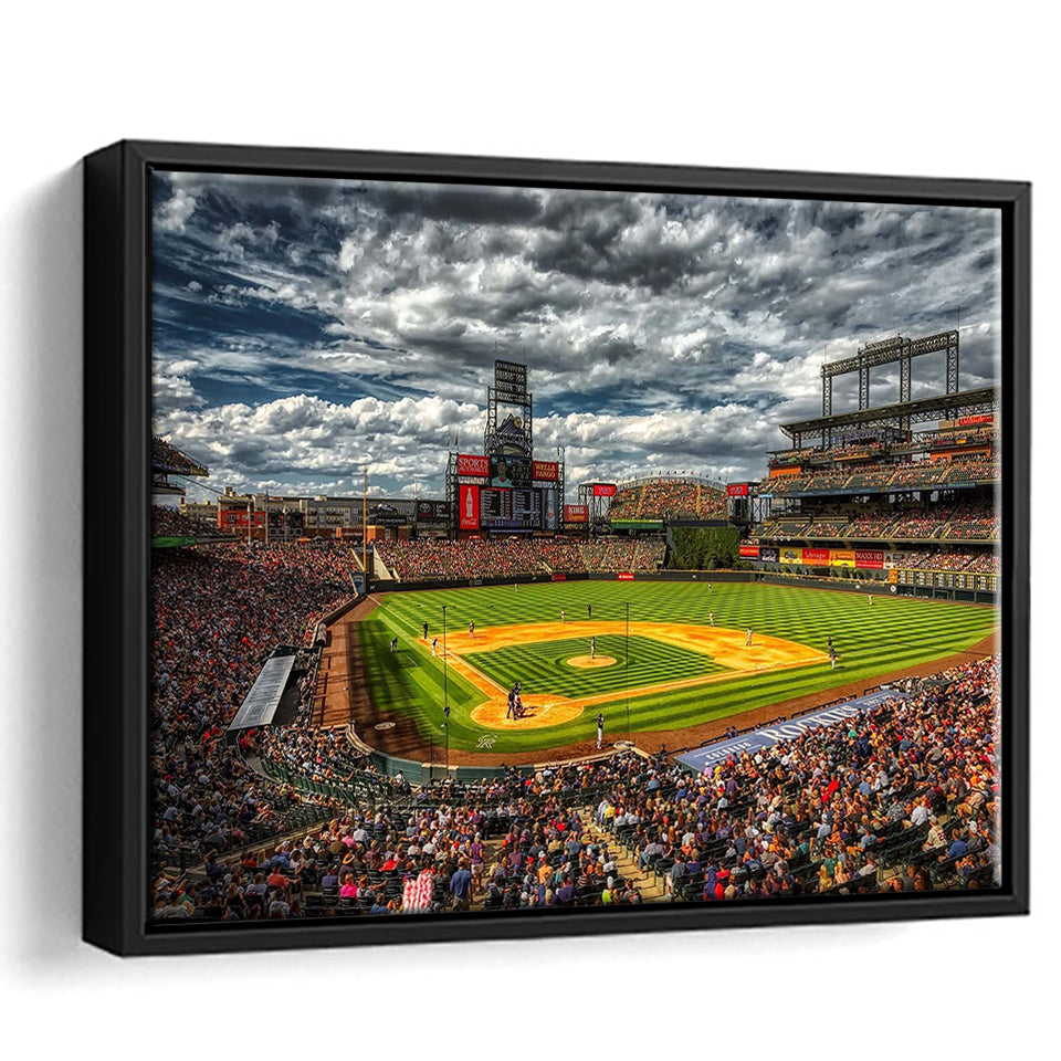Colorado Rockies Stadium Framed Canvas Prints Wall Art Coors Field Stadium,Sport Stadium Art Prints, Fan Gift