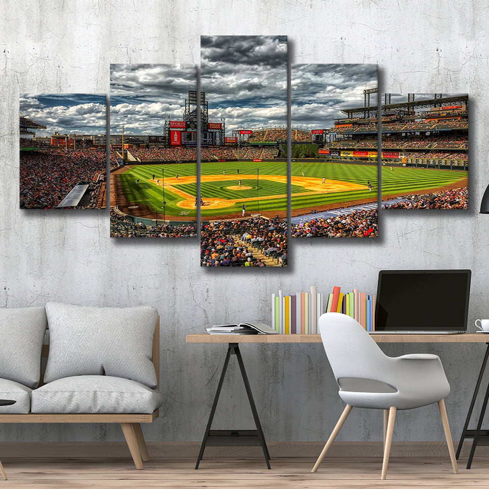 Colorado Rockies Stadium Canvas Prints Wall Art Coors Field Stadium,Multi Panels,Sport Stadium Art Prints, Fan Gift
