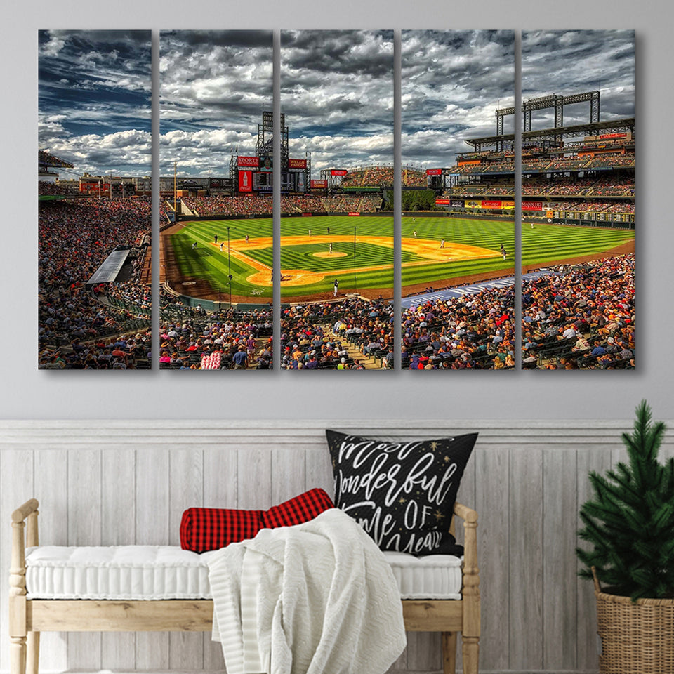 Colorado Rockies Stadium Canvas Prints Wall Art Coors Field Stadium,Multi Panels B,Sport Stadium Art Prints, Fan Gift