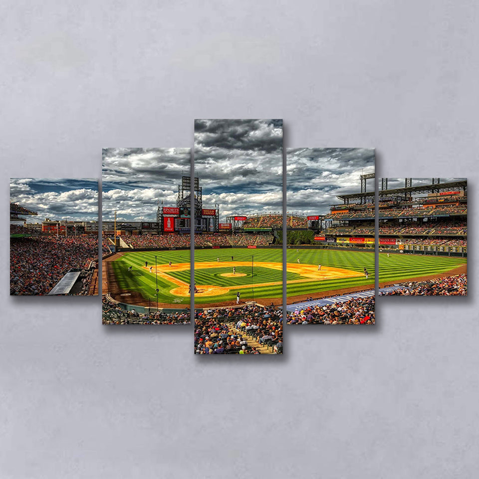 Colorado Rockies Stadium Canvas Prints Wall Art Coors Field Stadium,Multi Panels,Sport Stadium Art Prints, Fan Gift