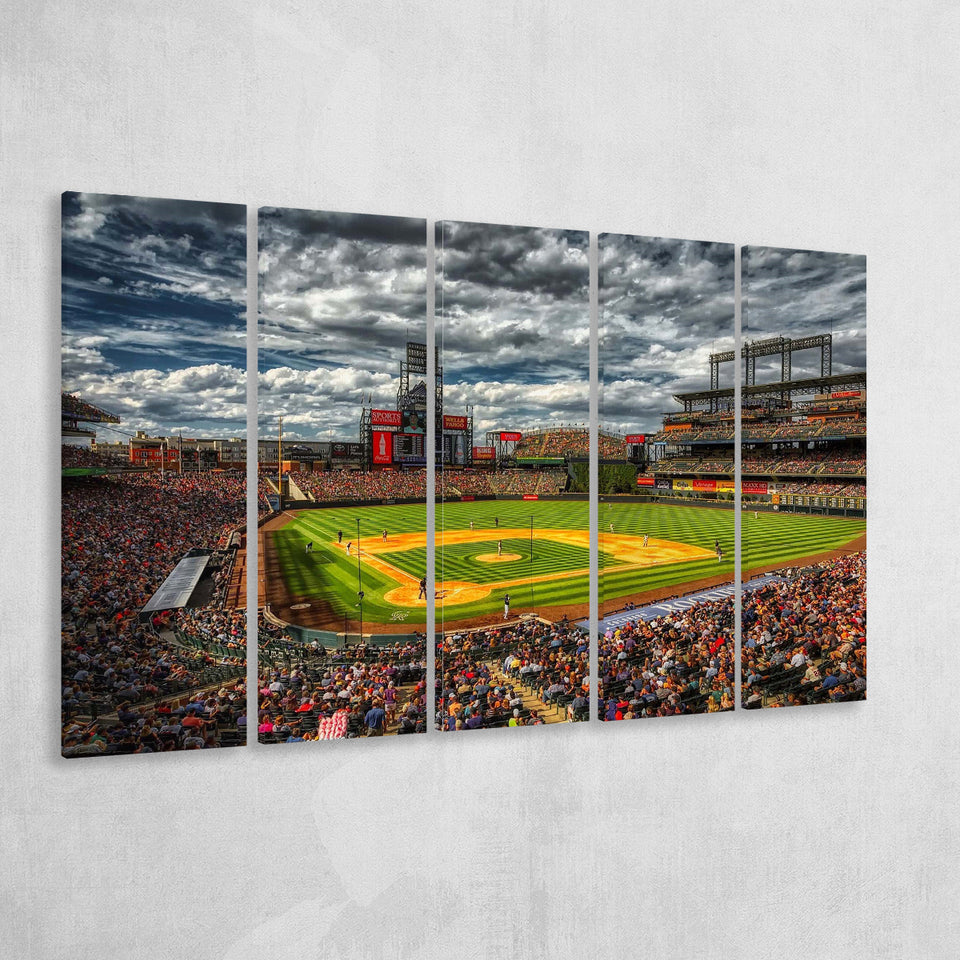 Colorado Rockies Stadium Canvas Prints Wall Art Coors Field Stadium,Multi Panels B,Sport Stadium Art Prints, Fan Gift