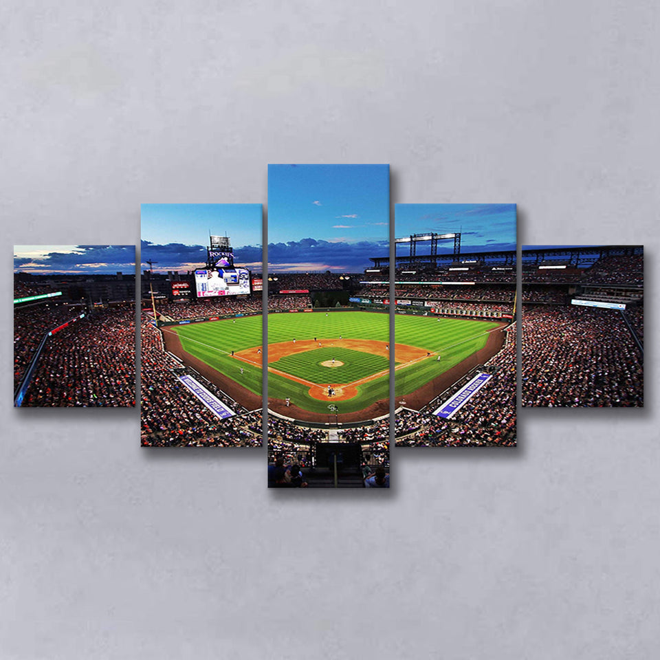 Colorado Rockies Stadium Canvas Prints Coors Field Wall Art Panoramic,Multi Panels,Sport Stadium Art Prints, Fan Gift