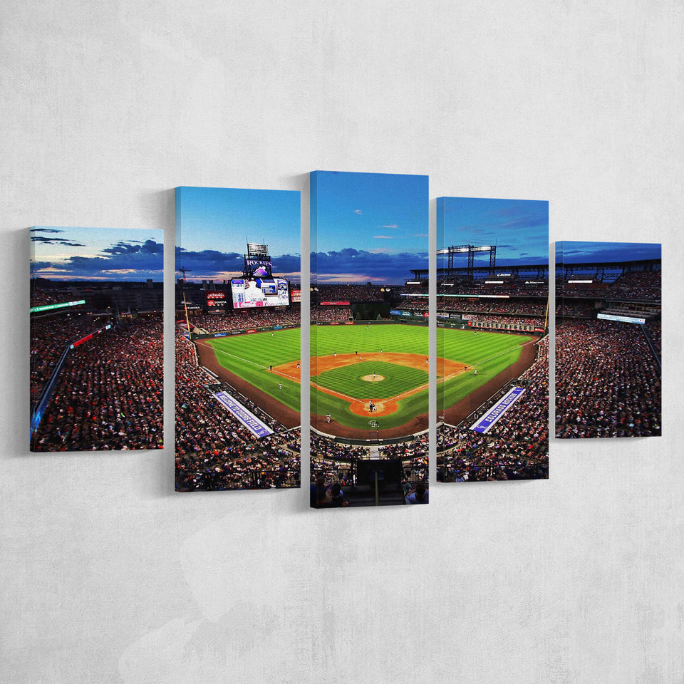 Colorado Rockies Stadium Canvas Prints Coors Field Wall Art Panoramic,Multi Panels,Sport Stadium Art Prints, Fan Gift