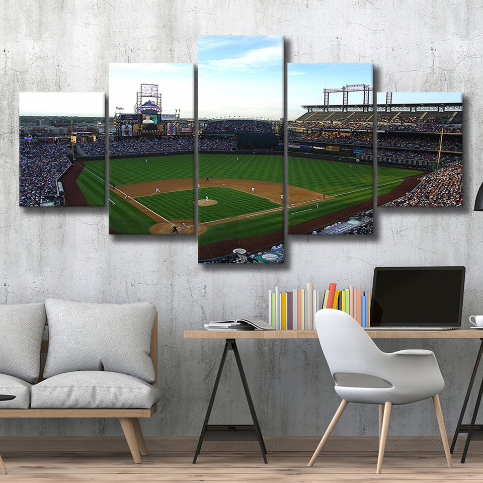 Colorado Rockies Stadium Wall Art Coors Field Stadium Canvas Prints Baseball,Multi Panels,Sport Stadium Art Prints, Fan Gift
