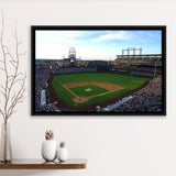 Colorado Rockies Stadium Wall Art Coors Field Stadium Framed Canvas Prints Baseball,Sport Stadium Art Prints, Fan Gift
