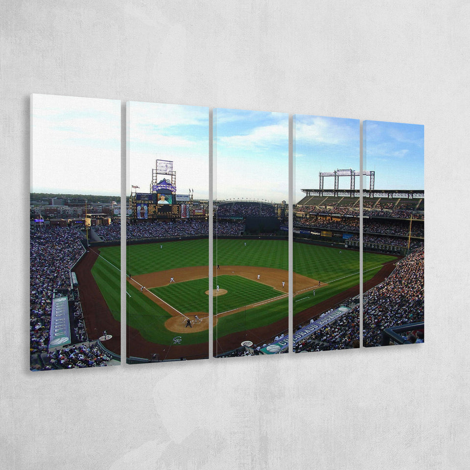 Colorado Rockies Stadium Wall Art Coors Field Stadium Canvas Prints Baseball,Multi Panels B,Sport Stadium Art Prints, Fan Gift