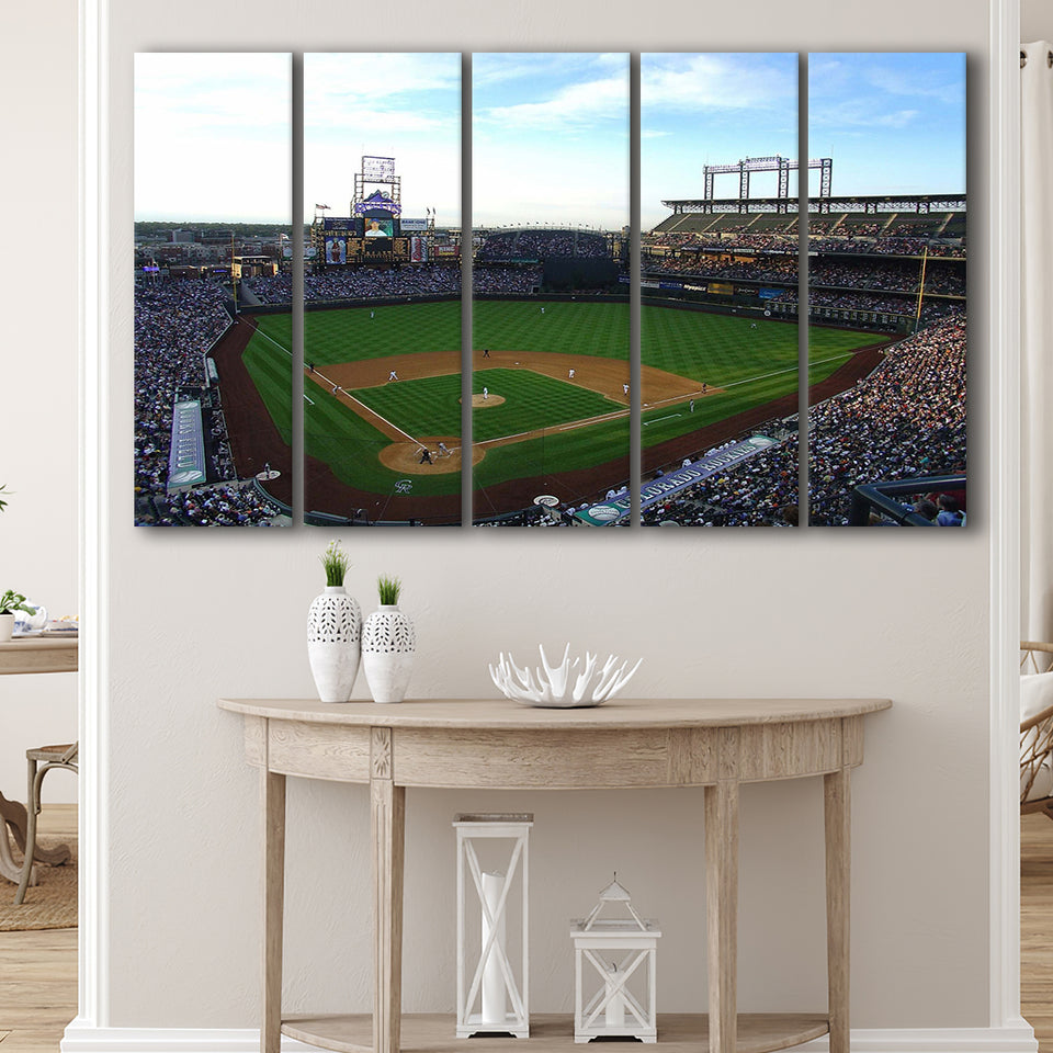 Colorado Rockies Stadium Wall Art Coors Field Stadium Canvas Prints Baseball,Multi Panels B,Sport Stadium Art Prints, Fan Gift