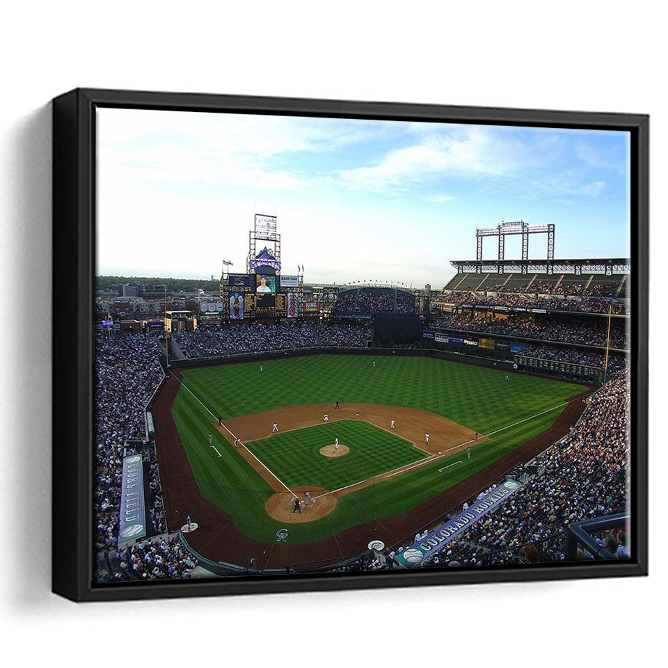 Colorado Rockies Stadium Wall Art Coors Field Stadium Framed Canvas Prints Baseball,Sport Stadium Art Prints, Fan Gift