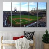 Colorado Rockies Stadium Wall Art Coors Field Stadium Canvas Prints Baseball,Multi Panels B,Sport Stadium Art Prints, Fan Gift