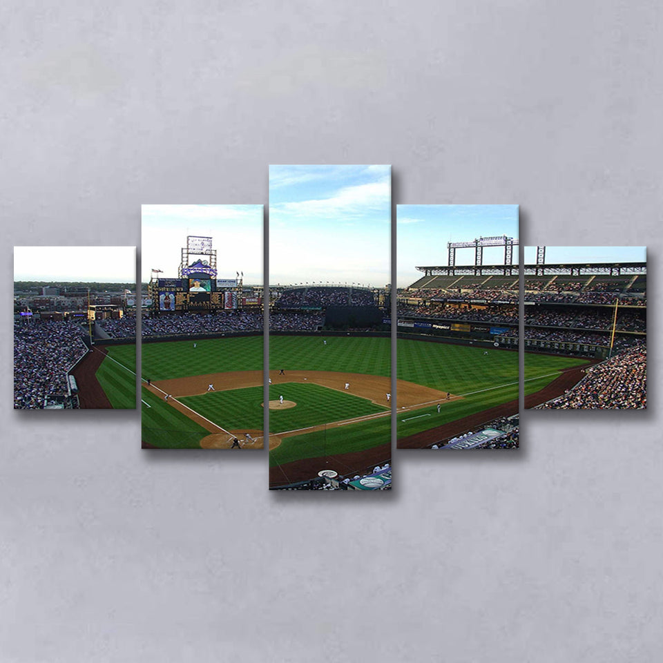 Colorado Rockies Stadium Wall Art Coors Field Stadium Canvas Prints Baseball,Multi Panels,Sport Stadium Art Prints, Fan Gift