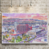 Colorado Springs Watercolor Colorado Springs Colorado, Sport Art Prints Fan Gift, Canvas Prints Wall Art Decor