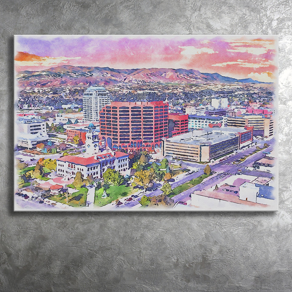 Colorado Springs Watercolor Colorado Springs Colorado, Sport Art Prints Fan Gift, Canvas Prints Wall Art Decor