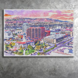 Colorado Springs Watercolor Colorado Springs Colorado, Sport Art Prints Fan Gift, Canvas Prints Wall Art Decor