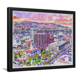 Colorado Springs Watercolor Colorado Springs Colorado, Sport Prints Fan Gift, Framed Art Prints Wall Art Decor