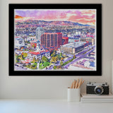 Colorado Springs Watercolor Colorado Springs Colorado, Sport Prints Fan Gift, Framed Art Prints Wall Art Decor