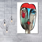 Colorful Abstract Face Paint Canvas Wall Art - Canvas Prints, Prints for Sale, Canvas Painting, Home Decor