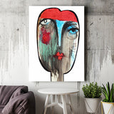 Colorful Abstract Face Paint Canvas Wall Art - Canvas Prints, Prints for Sale, Canvas Painting, Home Decor