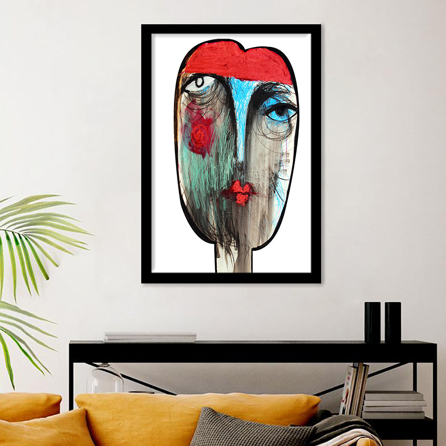 Colorful Abstract Face Paint Framed Wall Art Prints - Painting prints, Framed Prints,Framed Art, Prints for Sale