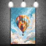 Colorful Air Balloon Water Color Painting Wall Art Canvas Prints Wall Art, Home Living Room Decor, Large Canvas
