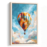 Colorful Air Balloon Water Color Painting Wall Art Framed Canvas Prints Wall Art, Floating Frame, Large Canvas Home Decor