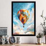 Colorful Air Balloon Water Color Painting Wall Art Framed Art Prints Wall Decor, Framed Picture, Large Picture