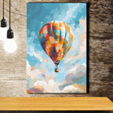 Colorful Air Balloon Water Color Painting Wall Art Canvas Prints Wall Art, Home Living Room Decor, Large Canvas