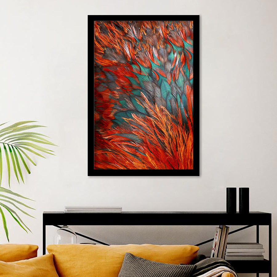 Colorful Bird Feathers Colorfull Framed Wall Art Prints - Painting prints, Framed Prints,Framed Art, Prints for Sale