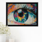 Colorful Eye Graffiti 3 Framed Canvas Prints Wall Art - Painting Canvas,Floating Frame, Painting Prints,For Sale
