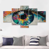 Colorful Eye Graffiti 3 5 Pieces Canvas Prints Wall Art - Painting Canvas,Wall Decor, Multi Panel,5 Panels