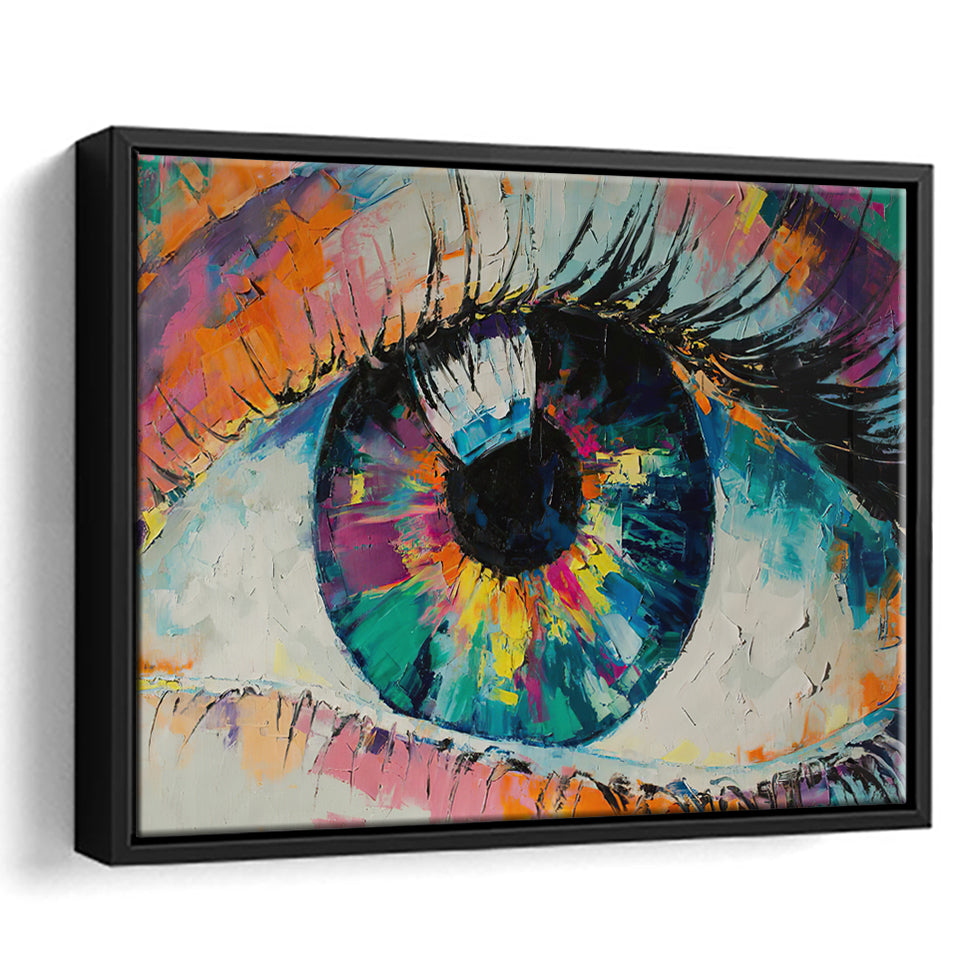Colorful Eye Graffiti 3 Framed Canvas Prints Wall Art - Painting Canvas,Floating Frame, Painting Prints,For Sale
